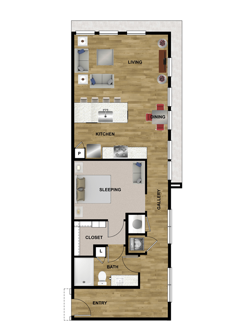 L1a Floor Plan at Brixton South Shore, Texas, 78741